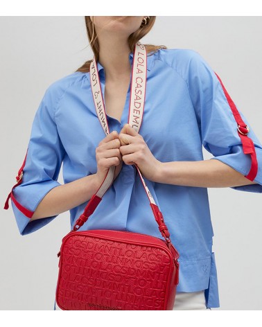 Detalle correa Lola Casademunt Bolso Bandolera Rojo para Mujer - Efecto Piel