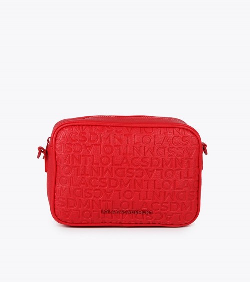 Modelo con Lola Casademunt Bolso Bandolera Rojo para Mujer - Efecto Piel