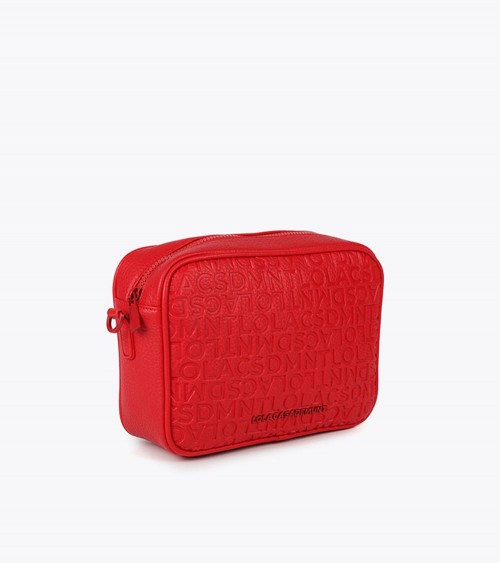 Modelo con Lola Casademunt Bolso Bandolera Rojo para Mujer - Efecto Piel