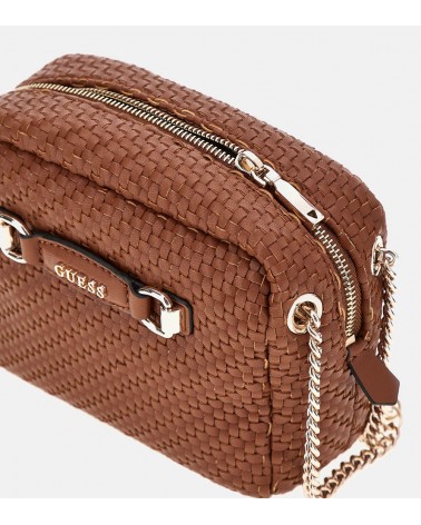 Cierre con cremallera del Guess Francy Woven Mini Crossbody para mayor seguridad.