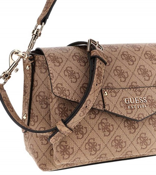 Guess Crossbody Eco Brenton para Mujer en Tostado - Logotipo 4G