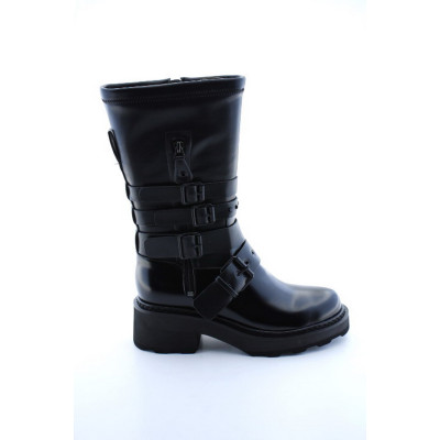Noa Harmon Botas Baja Bandas Hebillas Mujer Negro