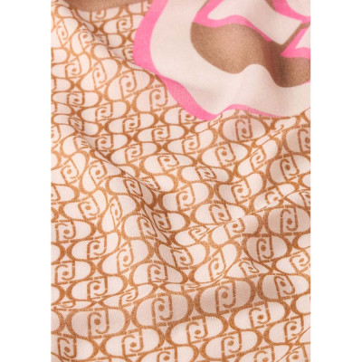 Liujo Estola Mujer Estampado Marrón Detalles Rosa Bolitas