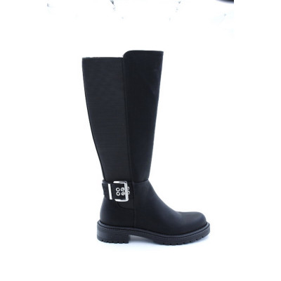 Mustang Botas Altas Mujer Negro