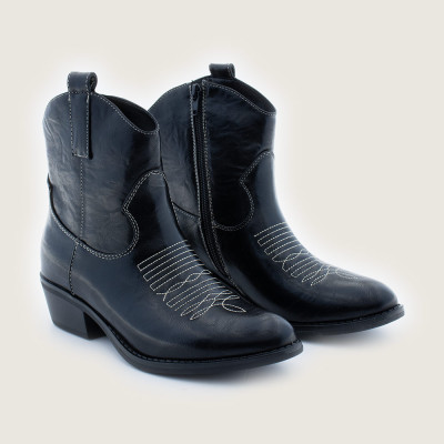 Lazaro Botines Camperos Mujer Negro