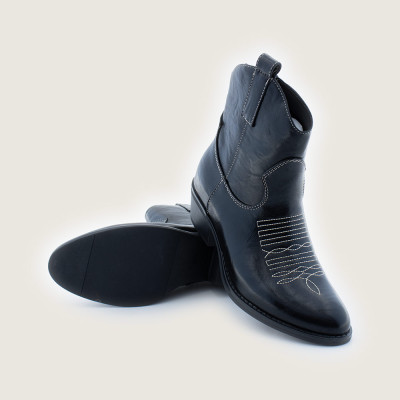 Lazaro Botines Camperos Mujer Negro