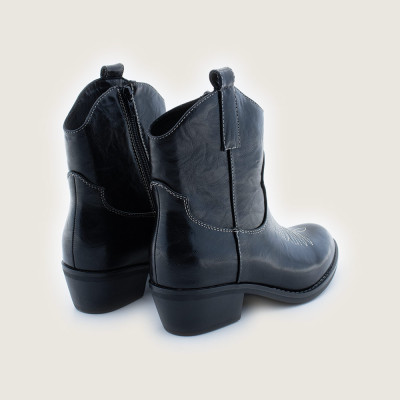 Lazaro Botines Camperos Mujer Negro