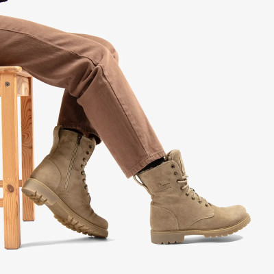 Look Panama Jack Frisia B39 – vista lateral completa en piel marrón waterproof