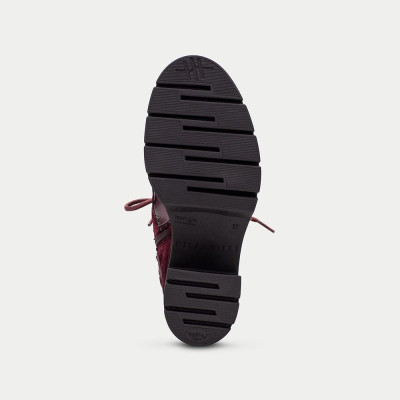 Hispanitas Botín Zurich Mujer Color Vino – Piel y Tejido Elástico