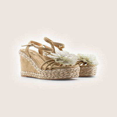Be Casual Sandalias Mujer Beig Flor
