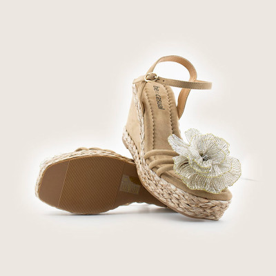 Be Casual Sandalias Mujer Beig Flor