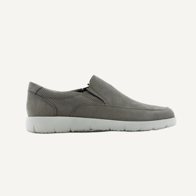 Lazaro Mocasin Elasticos Nobuck Taupe