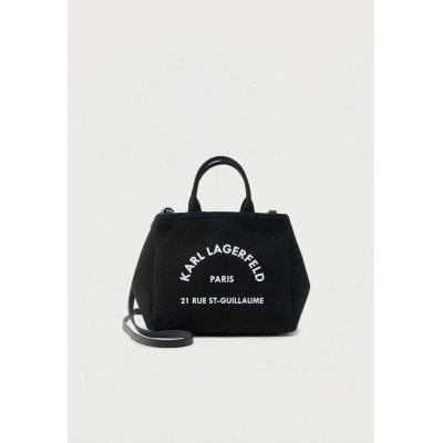 Bolso negro canvas mujer Karl Lagerfeld detalle logo