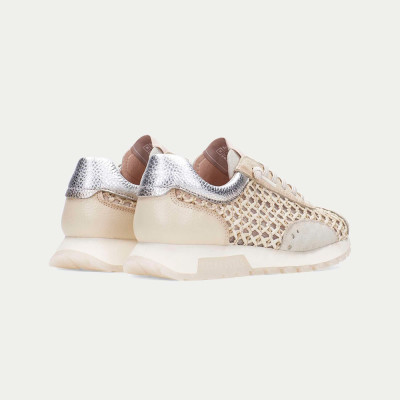 Hispanitas Deportivo Crema Mujer | Deportivo piel