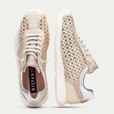 Deportivo piel crema para uso diario mujer vista superior