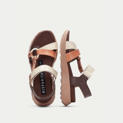 sandalia hispanitas ámbar vista lateral y superior