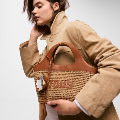 TOUS capazo camel rafia mujer bandolera