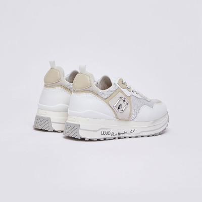 VISTA atras sneakers Liu Jo piel y malla lentejuelas