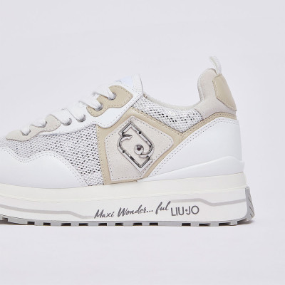 zapatillas blancas con plataforma dentada mujer