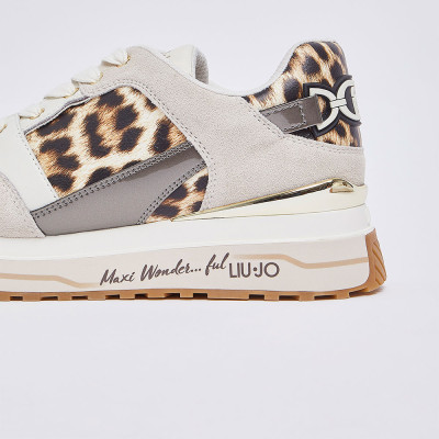 zapatillas plataforma beige mujer casual detalle letras cuña