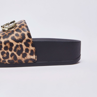 Liu Jo sandalias negro leopardo mujer plataforma