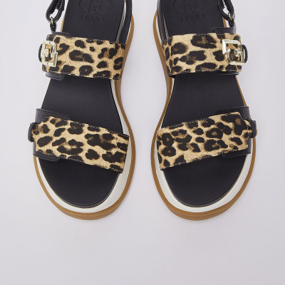 Liu Jo sandalias negro animal print mujer cómodas
