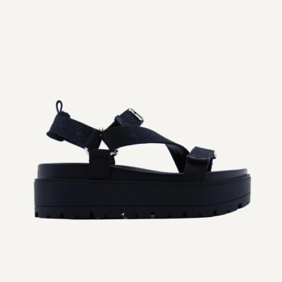 Sandalias Guess Mujer Negras Plataforma