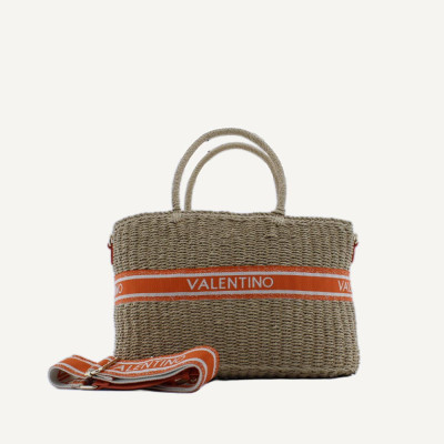 Valentino Bags Bolso Mujer Beig – rafia y textil