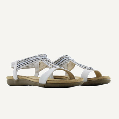 Be Casual sandalias mujer blanco cómodas verano