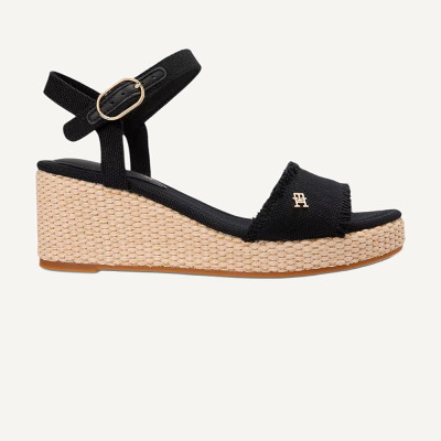 Tommy Sandalias Cuña negro – mujer