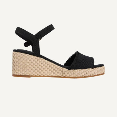Tommy Sandalias Cuña negro – mujer