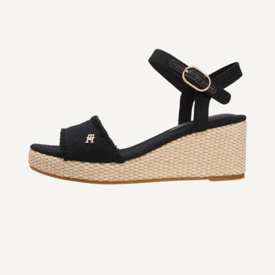 Tommy Sandalias Cuña negro – mujer