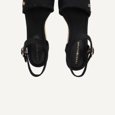 Tommy Sandalias Cuña negro – mujer