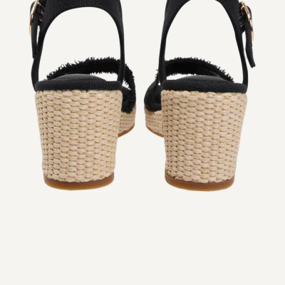 Tommy Sandalias Cuña negro – mujer
