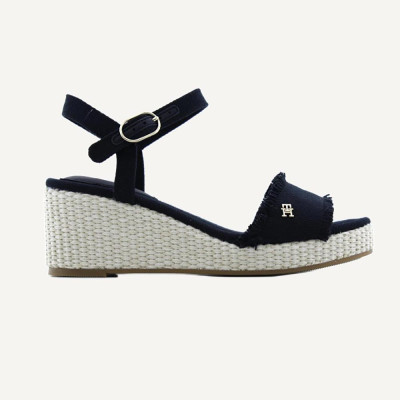 Tommy Sandalias Cuña negro – mujer