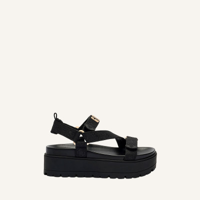 Sandalias Guess Mujer Negras Plataforma
