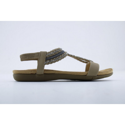 Sandalia Combinada Fantasía Taupe mujer | Be Casual