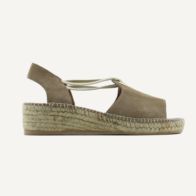 Viguera Sandalias mujer cuero cuña yute