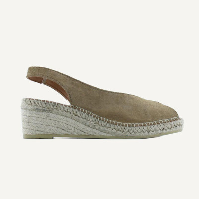 Viguera Sandalias mujer cuero cuña yute