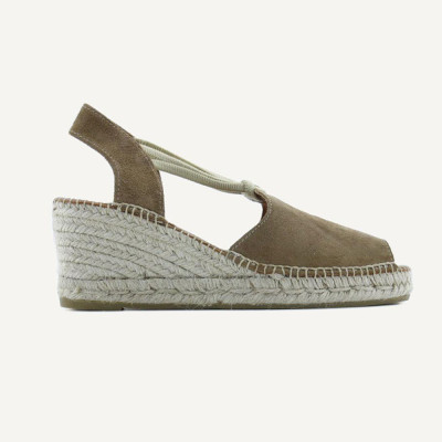 Viguera zapatillas mujer cuero cuña yute