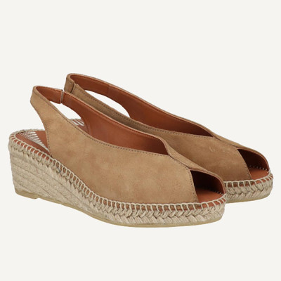 Viguera Sandalias mujer cuero cuña yute