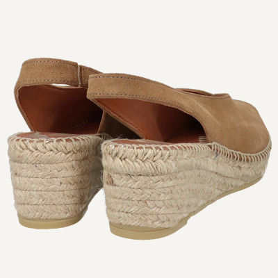 Viguera Sandalias mujer cuero cuña yute