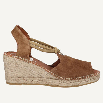 Viguera zapatillas mujer cuero cuña yute