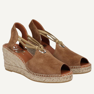 Viguera zapatillas mujer cuero cuña yute
