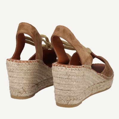 Viguera zapatillas mujer cuero cuña yute
