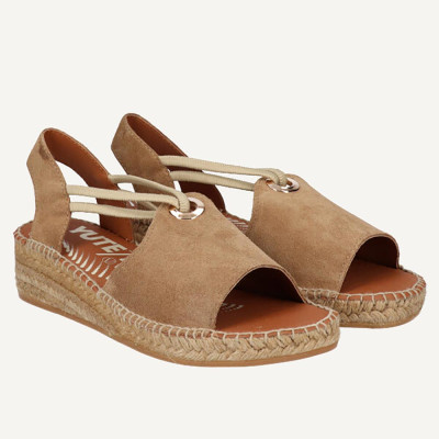 Viguera Sandalias mujer cuero cuña yute