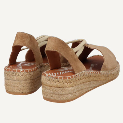 Viguera Sandalias mujer cuero cuña yute