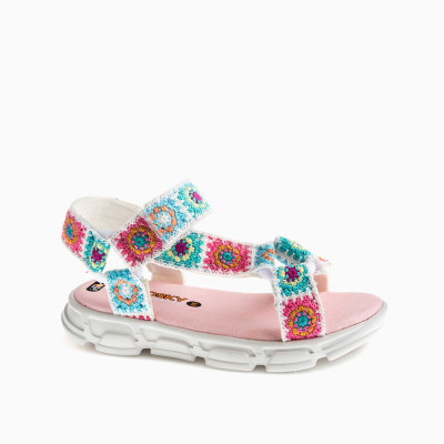 Pablosky Sandalia textil Blanco multi 986100