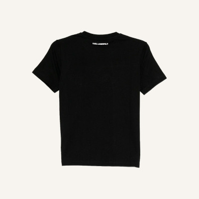 Camiseta Karl Lagerfeld mujer negra logo strass | Lázaro