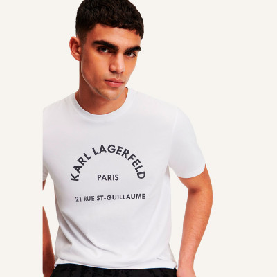 Karl Lagerfeld camiseta mujer blanca algodón orgánico | Lázaro